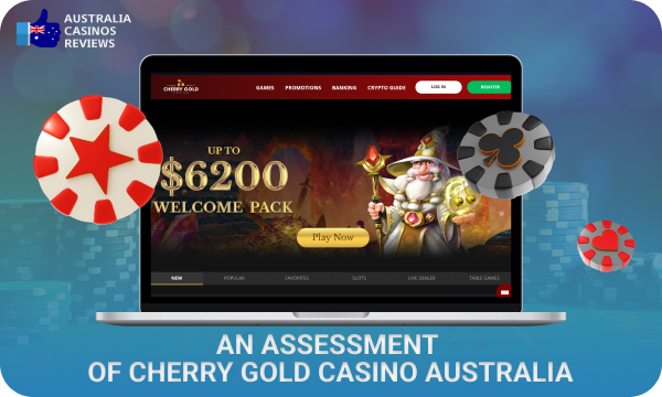 Cherry Gold Casino review for Australia is presented analysing slots, table games, video poker, free spins no deposit, security, legitimacy and customer support to help players make an informed choice