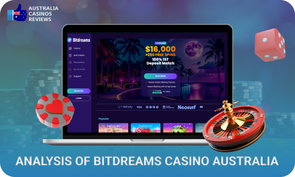 Bitdreams Casino attracts Australian players with its design, bonuses and wide selection of games