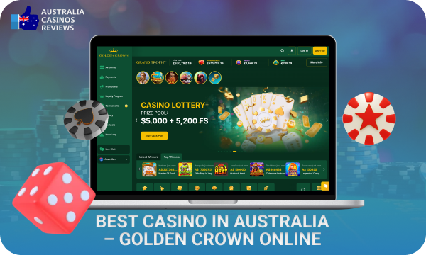 Golden Crown Casino in Australia offering an extensive selection of games, bonuses, easy registration and convenient payment options