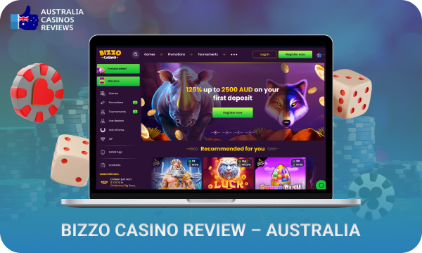 Bizzo Casino Australia review notes the wide selection of games, crypto-friendly payments and generous bonuses for online players