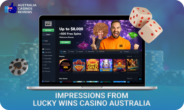 Lucky Wins Casino offers Australian players an exceptional gaming experience, standing out for its variety of casino games, promotions and conditions for a comfortable and legal gaming experience