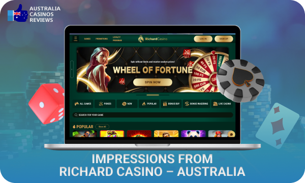 According to a review on Richard Casino this gaming platform offers Australian players a unique gaming experience, with a focus on security and a collection of games